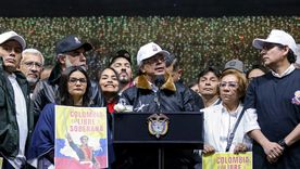 El presidente de Colombia, Gustavo Petro, en un acto público, tras las acciones de Donald Trump. Foto Dpa El presidente de Colombia, Gustavo Petro, en un acto público, tras las acciones de Donald Trump. Foto Dpa