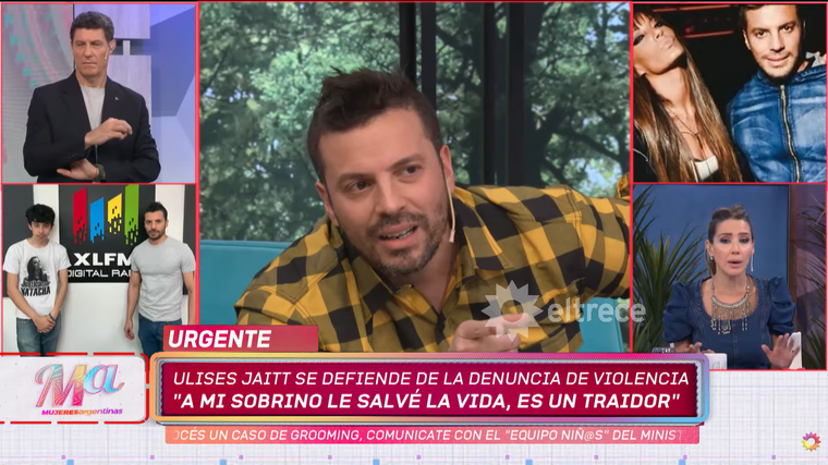 Ulises Jaitt se peleó en vivo en El Trece. Foto: captura de video YouTube/ El Trece.  Ulises Jaitt se peleó en vivo en El Trece. Foto: captura de video YouTube/ El Trece.