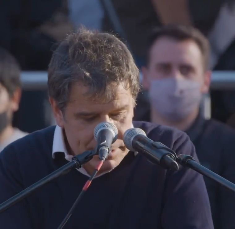 Facundo Manes durante su acto de campaña.