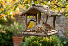 Con pequeños cambios, el jardín puede atraer distintas especies de aves. Fuente: IA Gemini.
