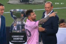 Messi y un espectacular gesto durante los festejos del Inter Miami en la Leagues Cup Foto: Apple TV+ Messi y un espectacular gesto durante los festejos del Inter Miami en la Leagues Cup Foto: Apple TV+