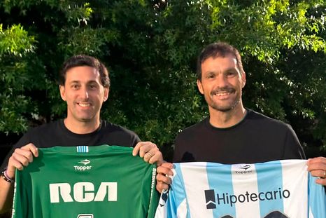 Sebastián Saja (derecha) es el director deportivo de Racing desde que Diego Milito ganó las elecciones. Foto: @sajasebastian