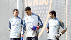 Leandro Brey, Agustín Marchesín y Javier García, los tres arqueros del plantel de Claudio Úbeda. Foto: Prensa Boca Juniors. Leandro Brey, Agustín Marchesín y Javier García, los tres arqueros del plantel de Claudio Úbeda. Foto: Prensa Boca Juniors.