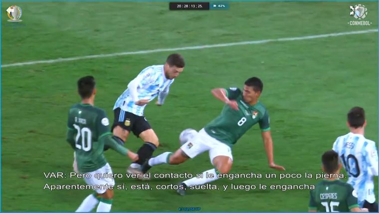 Las imágenes ratificaron la decisión del árbitro colombiano Andrés Rojas Foto: Conmebol