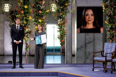la hija de corina machado pronuncio las palabras de su madre tras recibir el premio nobel de la paz la hija de corina machado pronuncio las palabras de su madre tras recibir el premio nobel de la paz