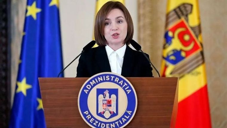 La presidenta de Moldavia, Maia Sandu, acusó a Rusia de querer instalar un gobierno prorruso en su país. Foto: ROBERT GHEMENT/EPA-EFE