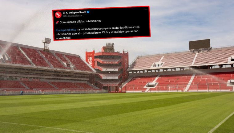 Independiente publicó un comunicado para anunciar el inicio del proceso de levantamiento de las inhibiciones. Foto: @Independiente