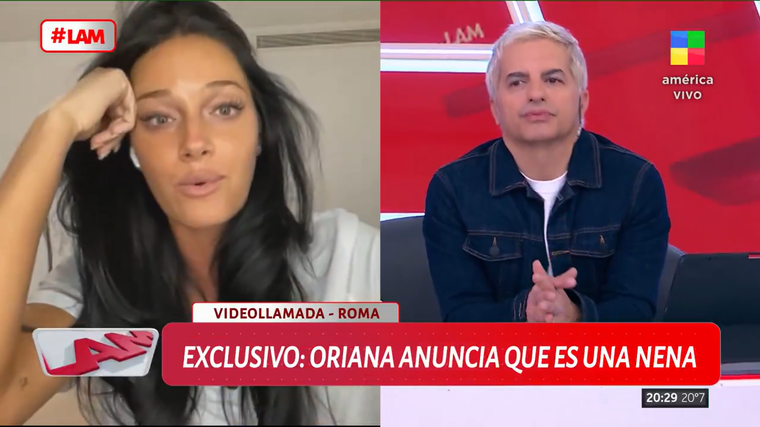 Oriana Sabatini y Paulo Dybala serán padres de una nena. Foto: captura de video/ América TV. Oriana Sabatini y Paulo Dybala serán padres de una nena. Foto: captura de video/ América TV. 