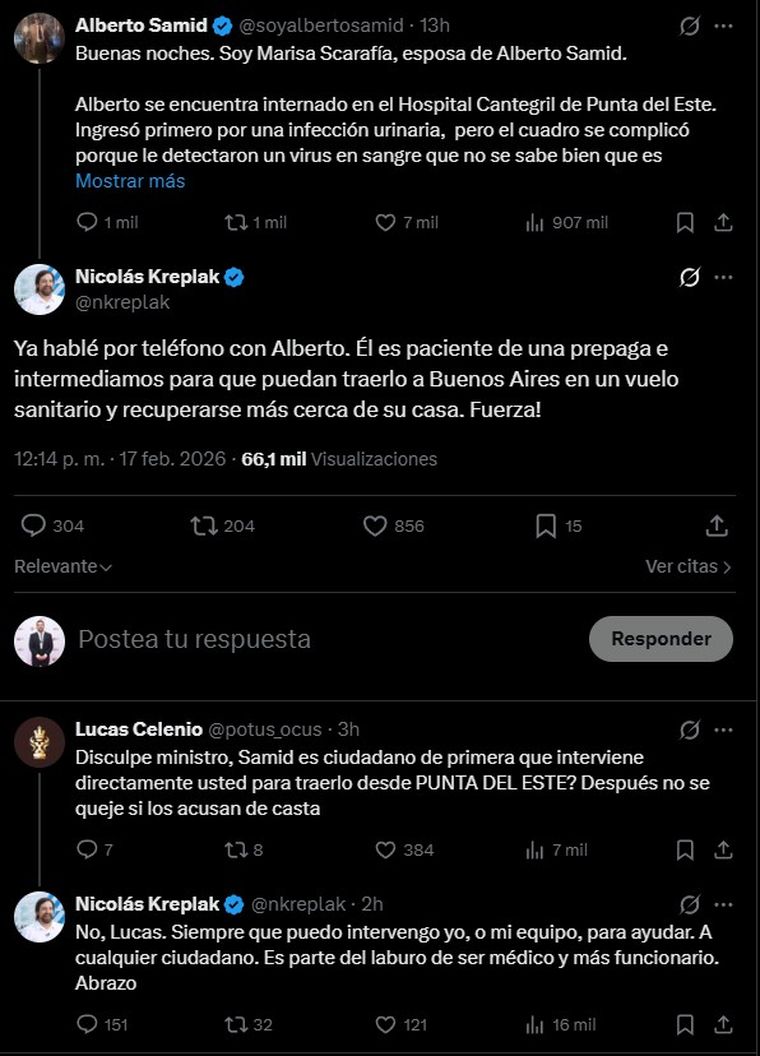 El posteo del ministro Kreplak El posteo del ministro Kreplak