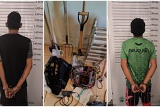 Dos de los detenidos por el robo de herramientas en Maipú.&nbsp;