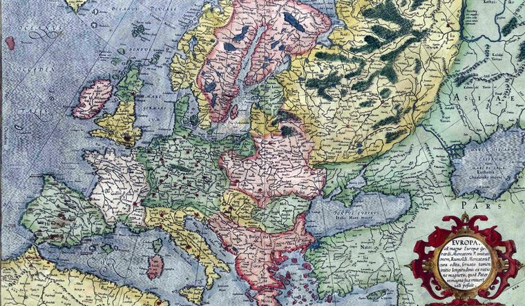El famoso mapa de Europa realizado por Mercator en 1589. Foto: Wikipedia.