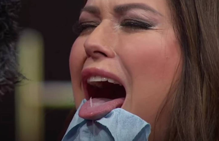 Mariazel fue una de las valientes que se animó a la perforación en vivo Foto: Unicable