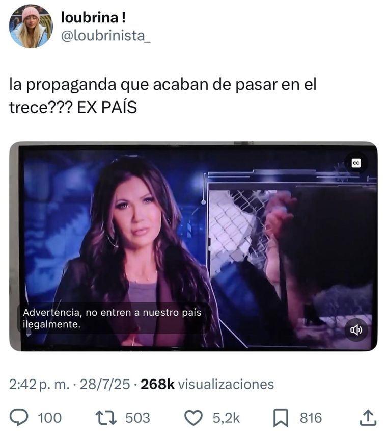 En X se armó un debate sobre el spot. En X se armó un debate sobre el spot.