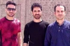 Vahid Afkari (centro) con sus hermanos Navid (izquierda) y Habib (derecha). Foto: FAMILIA AFKARI