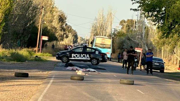 La escena del trágico accidente en calle Lavalle de Las Heras.&nbsp;