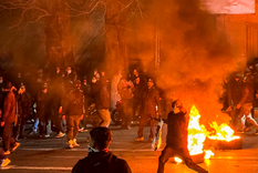 Manifestantes en una calle en Teherán el 9 de enero. Manifestantes en una calle en Teherán el 9 de enero.