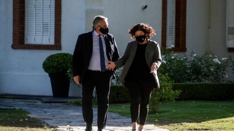 Carla Vizzotti junto al presidente Fernández.