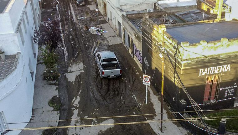 Inundaciones en Bahía Blanca Foto: NA