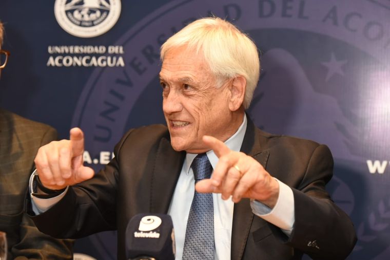 El expresidente Sebastián Piñera en una de sus visitas a Mendoza Foto: Maximiliano Ríos / MDZ