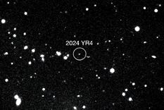 El asteroide YR4, captado por un telescopio espacial. Foto: Dpa.