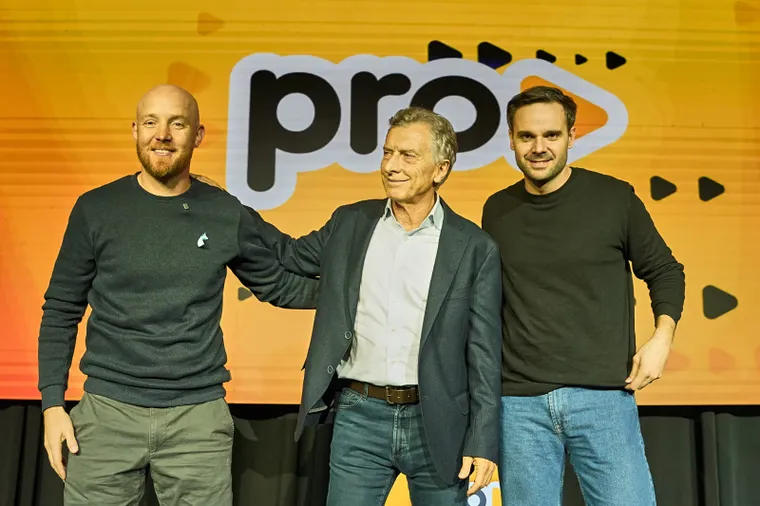 Esteban Allasino, Mauricio Macri y Gabriel Pradines.