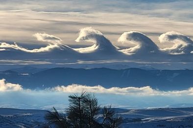 MDZol | La curiosa formación de nubes que fue vista en el cielo de Wyoming. Foto: FACEBOOK/ RACHEL GORDON