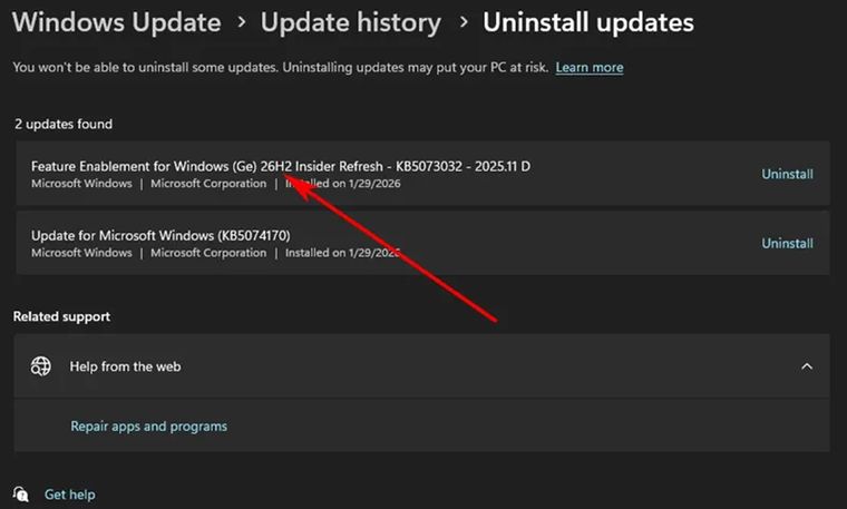26H2 será la actualización general para Intel y AMD; 25H2 sigue recibiendo funciones. 26H2 será la actualización general para Intel y AMD; 25H2 sigue recibiendo funciones.