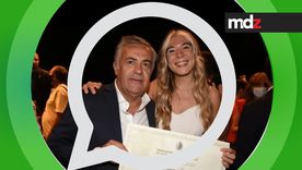 Cornejo y Giuliana, dos radicales muy interesados en el fútbol.&nbsp;