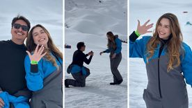 Un turista brasileño le pidió matrimonio a su novia en plena Cordillera de los Andes copada de nieve.