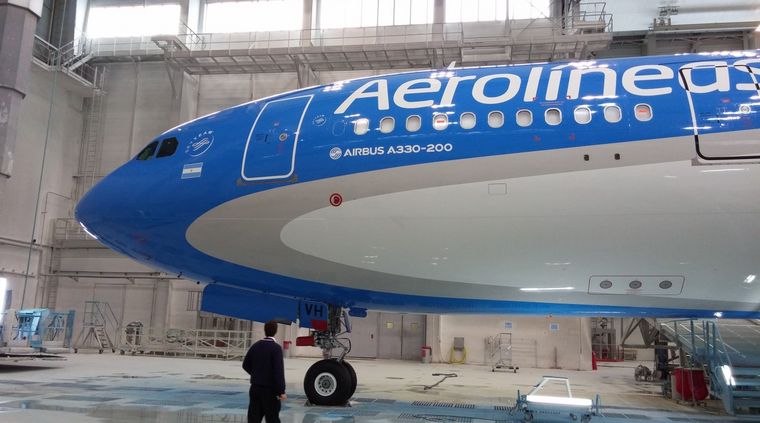 Foto: El A 330 en la fábrica de Toulouse.