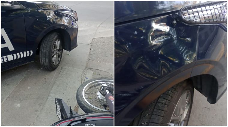 Así quedó la movilidad de la Comisaría Quinta que protagonizó la persecución. Así quedó la movilidad de la Comisaría Quinta que protagonizó la persecución.