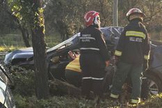 Así quedó el auto del joven que murió en el accidente ocurrido en San Rafael.&nbsp;