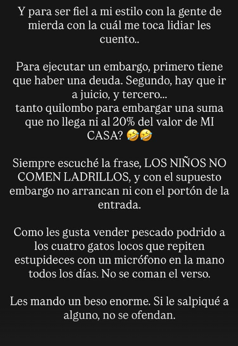 La segunda parte del mensaje de Mauro Icardi. La segunda parte del mensaje de Mauro Icardi.