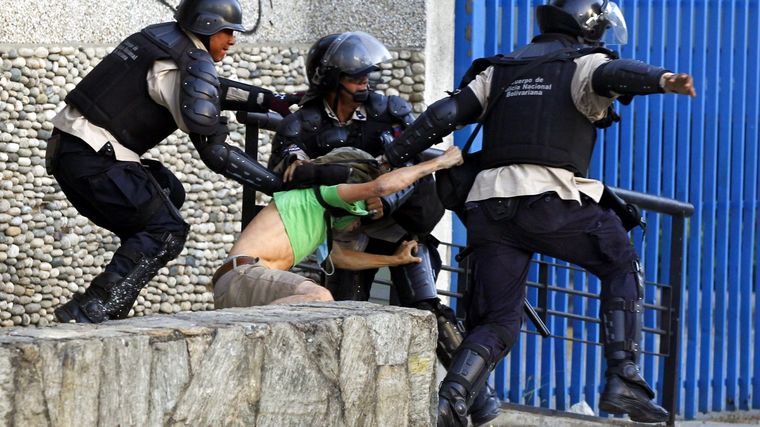 Accionar de la policía venezolana.