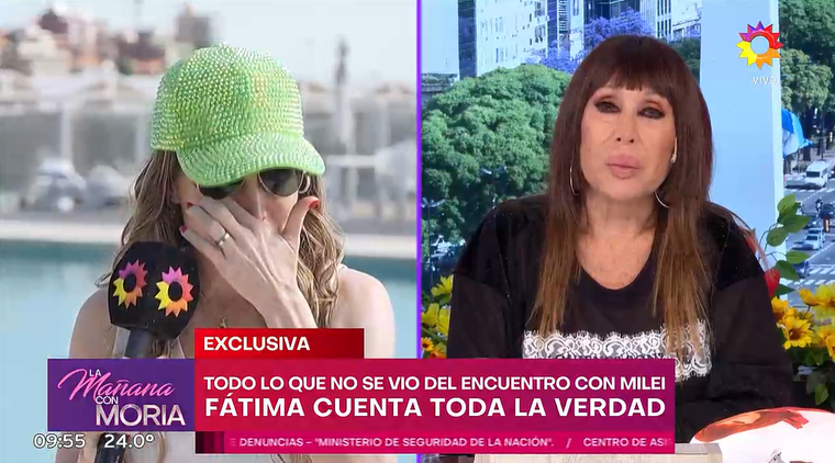 Fátima Flórez rompió en llanto tras el reencuentro con Javier Milei. Fátima Flórez rompió en llanto tras el reencuentro con Javier Milei. 