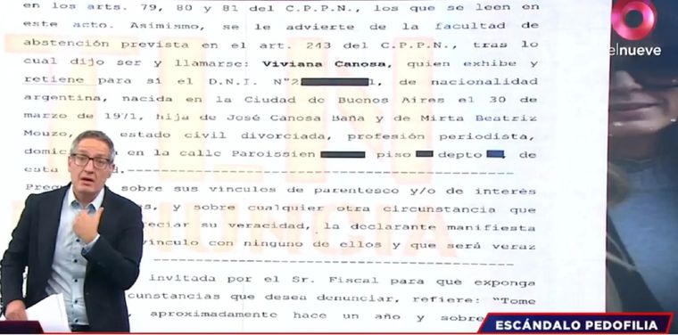 Tomás Méndez compartió la denuncia de Viviana Canosa Foto: Captura de video Canal 9