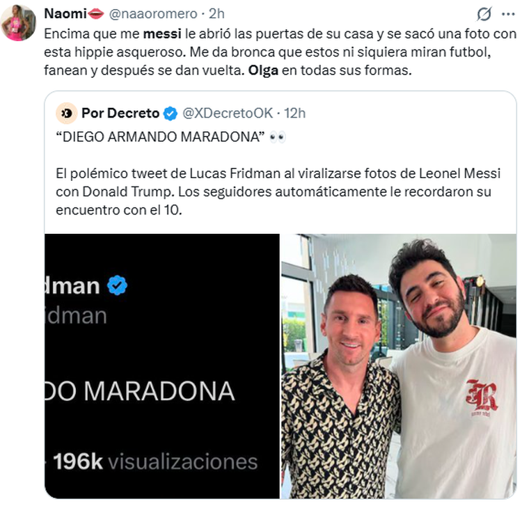 Lucas Fridman fue criticado por escribir en redes Lucas Fridman fue criticado por escribir en redes