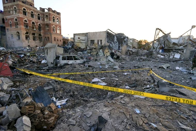 Los ataques norteamericanos a la capital de Yamen. Foto: AFP