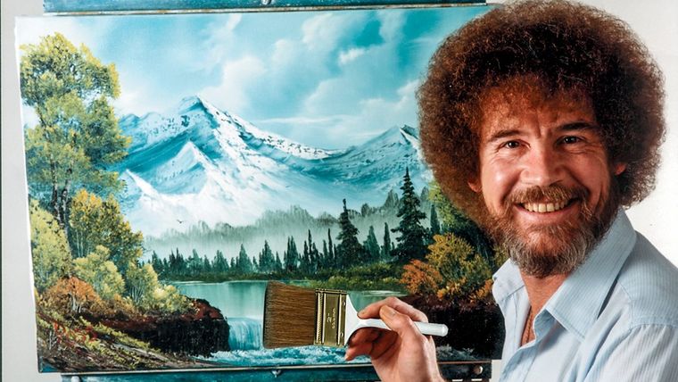 Bob Ross es uno de los artistas mediáticos más famosos de todos los tiempos. Foto: El País - https://cloudfront-eu-central-1.images.arcpublishing.com/prisa/M6XSQY33LBFC3GUPSHPAKMSCMA.jpg