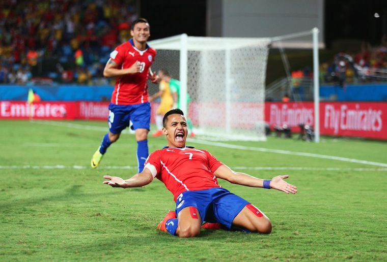 Alexis Sánchez en pleno Mundial 2014, el último que jugó Chile. Alexis Sánchez en pleno Mundial 2014, el último que jugó Chile.