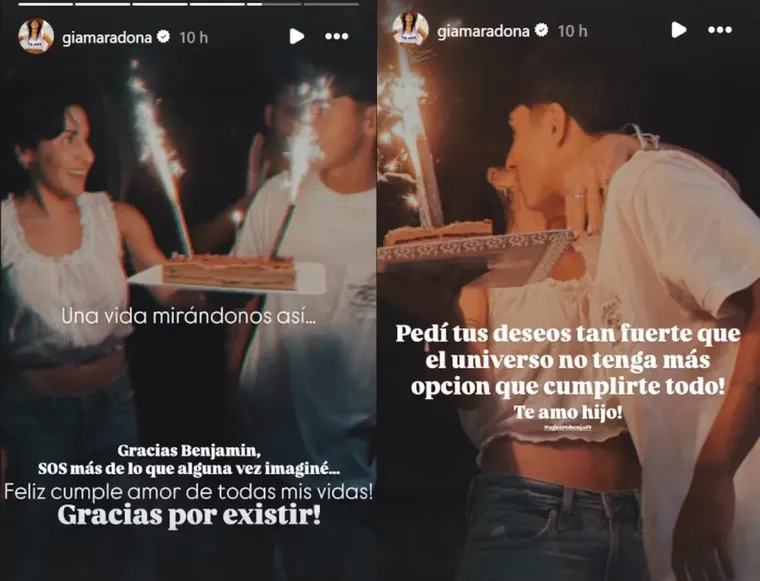 Gianinna Maradona fue la gran organizadora del evento al aire libre para su hijo. Gianinna Maradona fue la gran organizadora del evento al aire libre para su hijo.