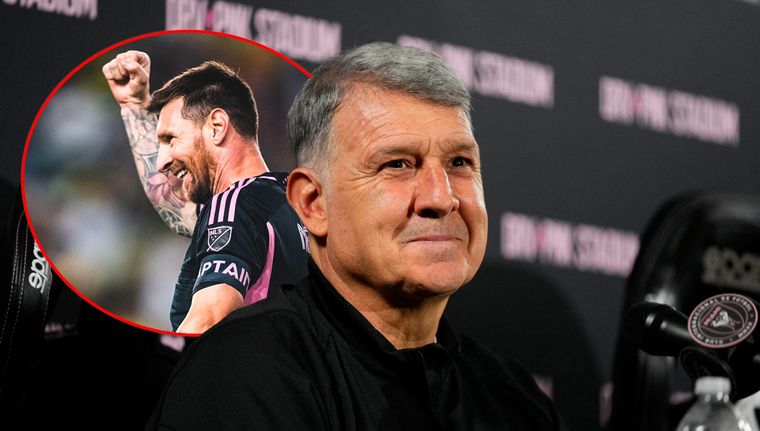 Martino habló sobre la Supporters Shield que ganó con Messi. Foto: NA y @InterMiamiCF