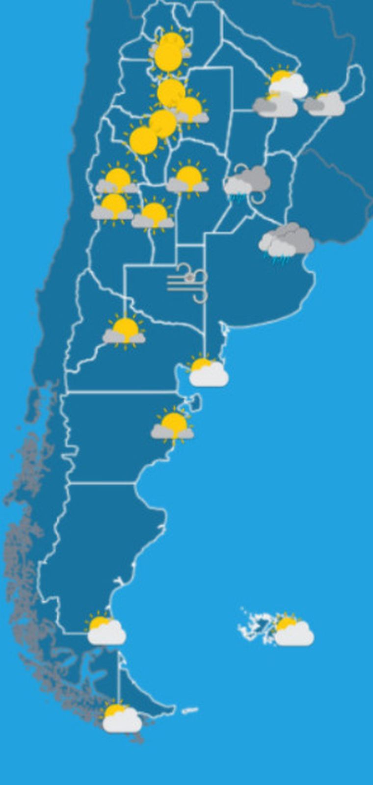 Ciclogénesis: el SMN lanzó alerta para este miércoles. Ciclogénesis: el SMN lanzó alerta para este miércoles.