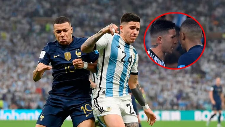 Enzo habló de su picante cruce contra Mbappé en la final de Qatar 2022