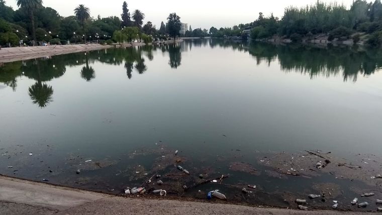 La mugre en Lago del Parque San Martín.