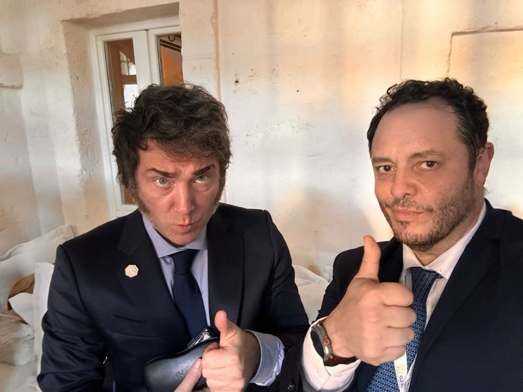 Demian Reidel y Javier Milei Demian Reidel y Javier Milei