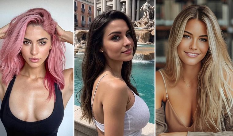 Aitana Lopez, Emily Pellegrini, Lexi Schmidt, modelos creadas con IA. Foto: Red Social Fanvue.