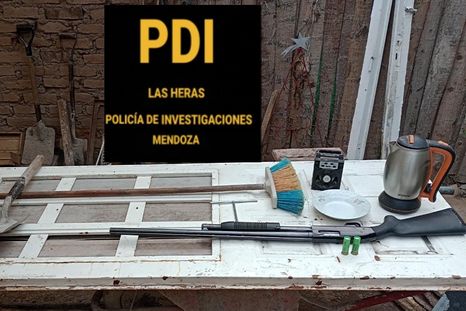 Algunos de los objetos robados y un arma de fuego Foto: Ministerio de Seguridad