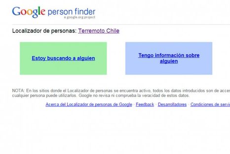 Google habilitó una herramienta para localizar a las personas tras el terremoto en Chile