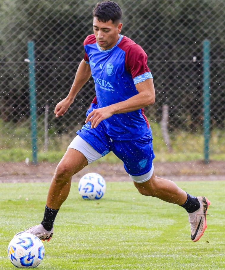 Altamira, en acción durante la práctica del Tomba. Foto: Prensa Godoy Cruz